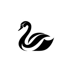 Swan minimalist emblem. Swan emblem. Design element for emblem, sign, poster, label.