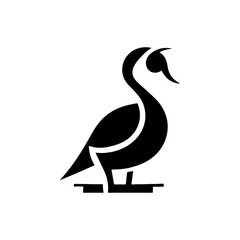 Swan minimalist emblem. Swan emblem. Design element for emblem, sign, poster, label.