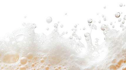 Beer foam splashing with transparent background for easy integration