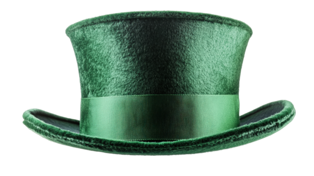 St. Patrick's day celebration green top hat studio product fun isolated on transparent background