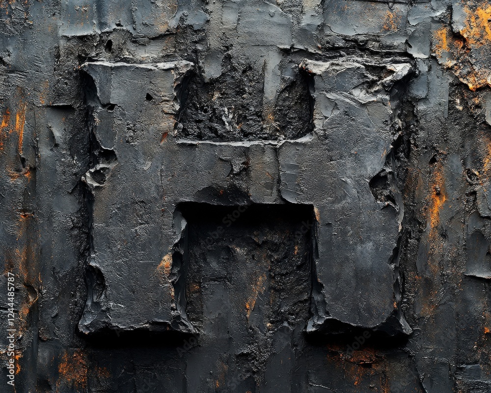 Poster an abstract representation featuring textured layers and contrasts, creating a striking visual impac