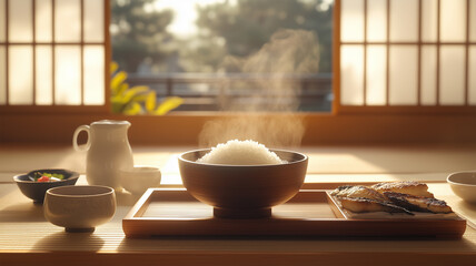 旅館の朝&mdash;白米とともに味わう和の静寂