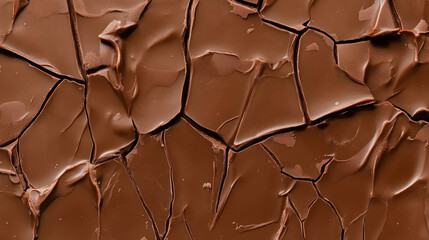 "Close-Up of Broken Chocolate Bar &ndash; Rich Texture and Detailed Background"

