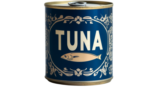 Generic tuna fish can isolated on transparent background