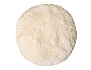 Raw dough for bread or pizza on a white background