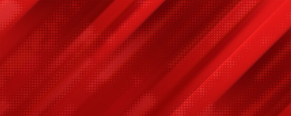 Red diagonal geometric shape with halftone. Modern fiber textured vector eps 10