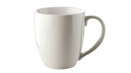 White mug standing on transparent background ready for customization