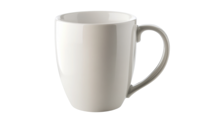 White mug standing on transparent background ready for customization
