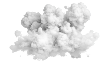 Realistic explosion smoke effect with transparent background