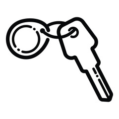 Key Flat Icon Isolated On White Background