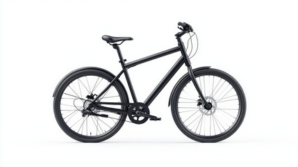Fototapeta premium Stylish black bicycle showcasing modern design and functionality, perfect for urban commuting and recreational riding.