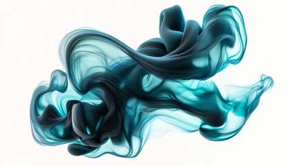 Fototapeta premium Abstract Blue Smoke. Swirling Blue Gradient Design With Shadow Effect Isolated On White Background