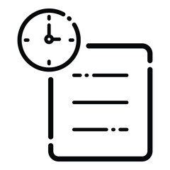 Task Time Flat Icon Isolated On White Background