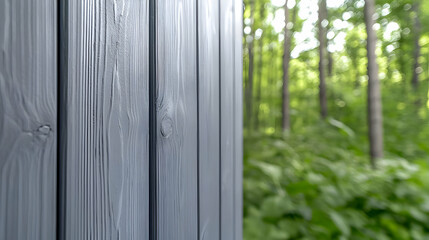 Fototapeta premium Gray wood wall, forest backdrop, nature scene, serenity
