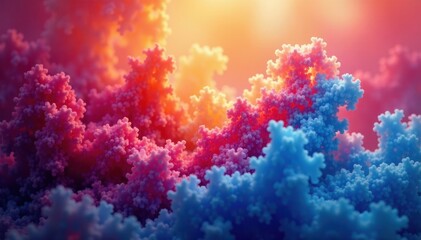 Fototapeta premium Abstract, vibrant color swirls, hazy atmosphere, night, cosmic
