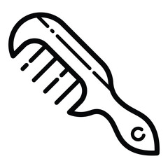 Hair Comb Flat Icon Isolated On White Background