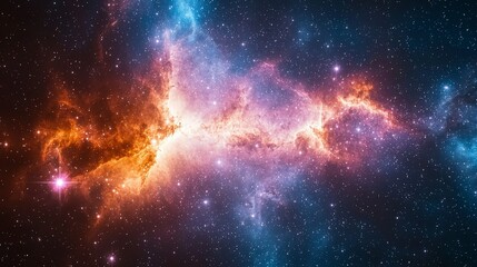 Stunning visualization of a cosmic nebula, featuring vibrant colors and intricate patterns, showcasing the beauty and mystery of outer space.