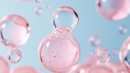 Floating Bubbles: A mesmerizing close-up of translucent bubbles, suspended in a vibrant blue and pink gradient. The ethereal beauty of the bubbles evokes a sense of lightheartedness and wonder.