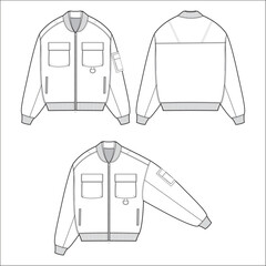 tactical bomber jacket mockup template clothing vector design © graphicsystemstudio