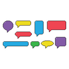 Obraz premium Pixel Speech Bubble Icon Set Vector Design.