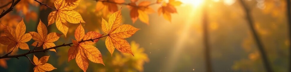 Leafy branches with yellow brown foliage in autumn, rustic scene, autumn colors, Maackia