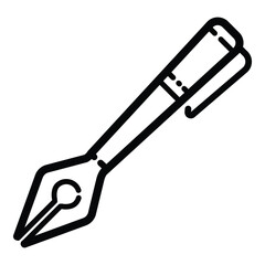 Creative Pen Flat Icon Isolated On White Background