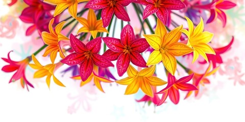 Fototapeta premium Starry Floral Symphony on Canvas