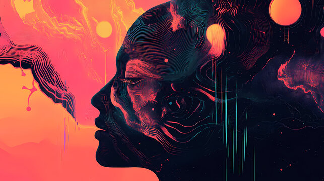 Abstract scene background with a parallel universe design and a portal. Parallel Universe & Alternate History. Illustration
