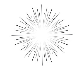 Obraz premium Abstract radial lines for comic effect. Speed shot illustration. Vector design for manga and anime comics