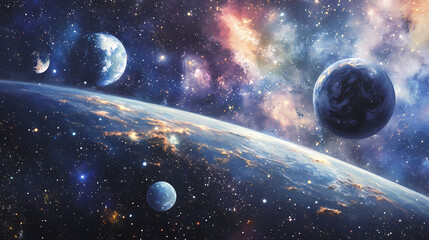 Alternate universe exploration. Parallel Universe & Alternate History. Illustration