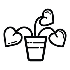 Love Plant Flat Icon Isolated On White Background