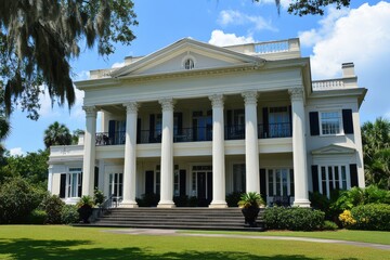 Obraz premium Grand Southern Mansion on a Sunny Day