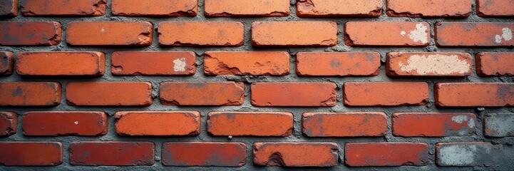 Grungy brick wall detail, chipped paint, grime buildup, pattern, chipped paint