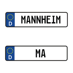 Mannheim Car License Plate - Vehicle registration plates of Germany