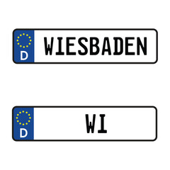 Wiesbaden Car License Plate - Vehicle registration plates of Germany