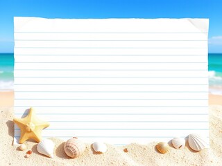 Obraz premium Summery Beach Notes: Lined Paper for Coastal Memories