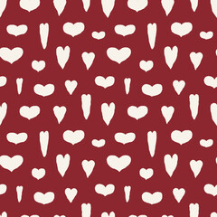 Seamless vector love-themed background with hand-drawn hearts. Perfect for Valentine's Day, weddings, romantic designs, wrapping paper, textiles