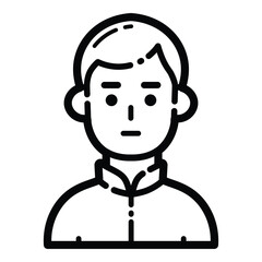 Male Avatar Flat Icon Isolated On White Background