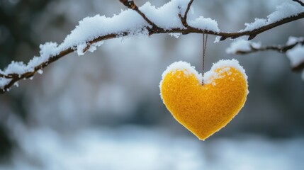 Fototapeta premium Snowy Heart Decoration