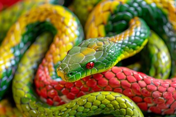 Serpiente multicolor, serpiente venenosa de colores vívidos