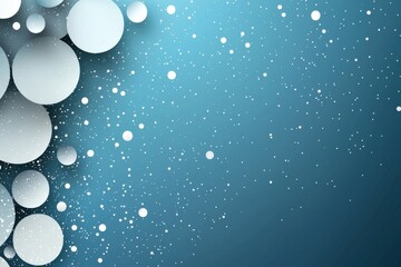 Abstract blue background with white circles and sparkling light particles