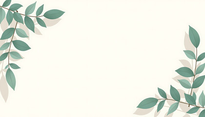 Obraz premium Watercolor leaves framing a blank background