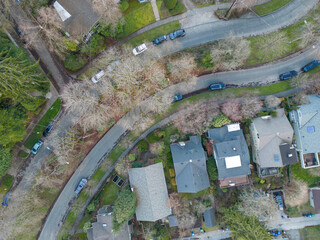 Drone View of Ravenna Boulevard, Seattle, Washington State, US