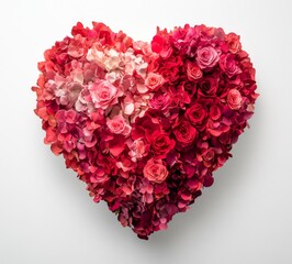Fototapeta premium bouquet of red roses heart shaped