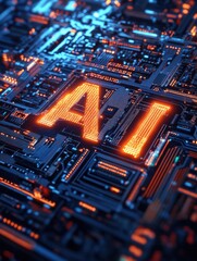 Obraz premium AI Chip Technology