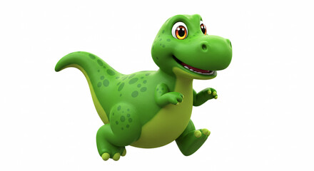 Fototapeta premium Cute Green Dinosaur Cartoon