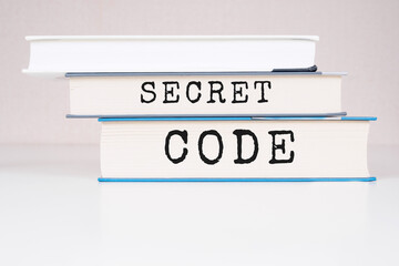 Secret Code text title book background