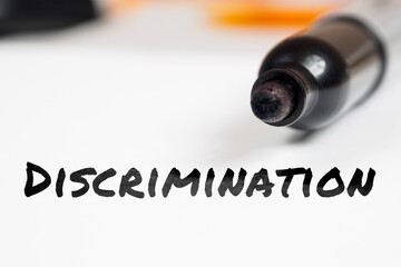 Discrimination text on paper marker background