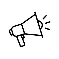 Megaphone icon emitting sound waves