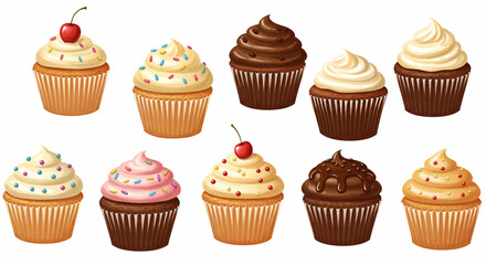 Colorful Cupcakes Assortment